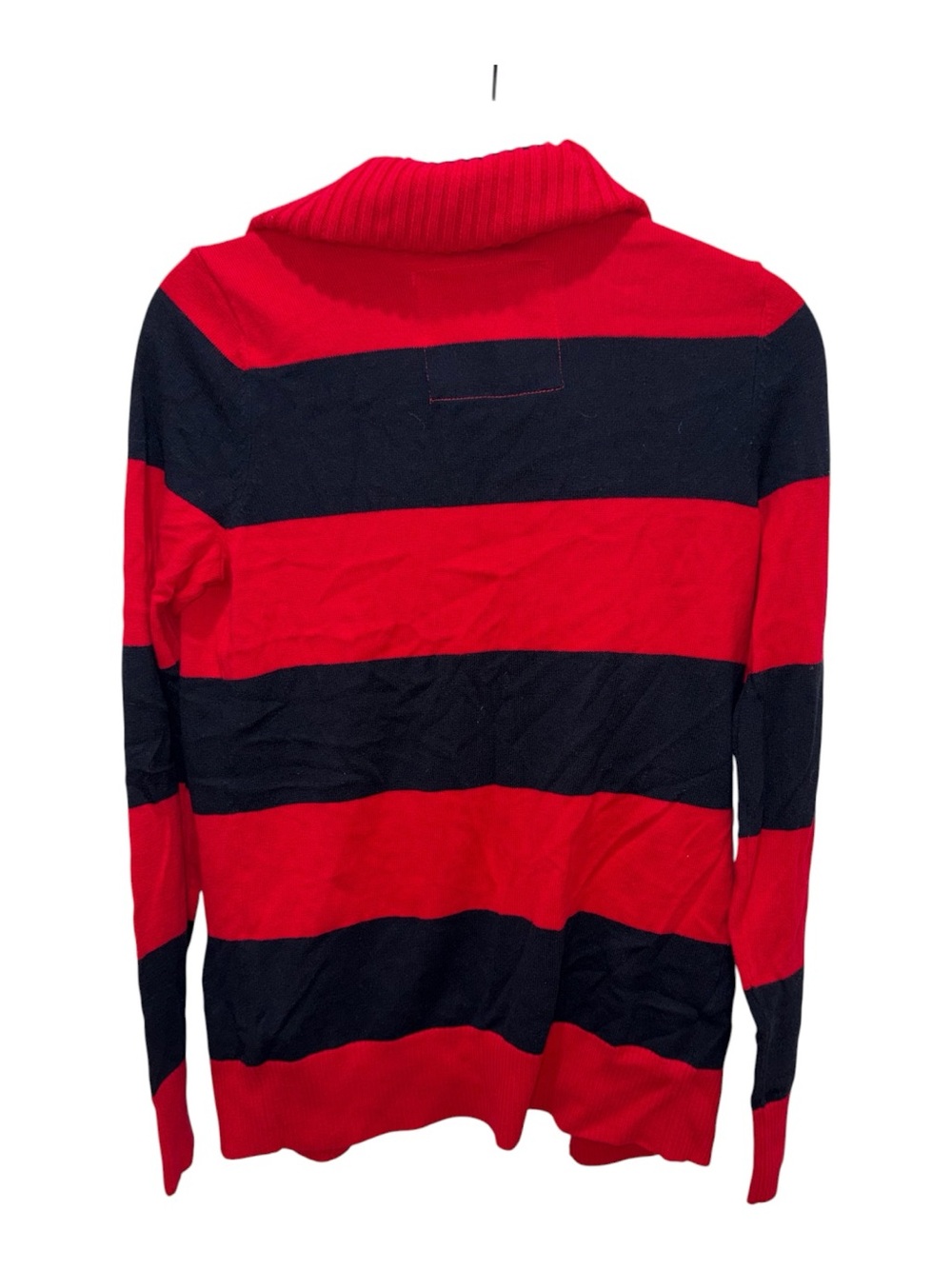 Abercrombie Red Black Striped Cardigan Sweater Small NWT Shawl Collar Y2K - Picture 4 of 7